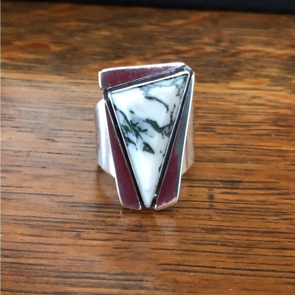 $74 Jay King Estate Ring Sterling Silver Marked DRT China 925 Size 9 & 1/2 - Picture 7 of 10